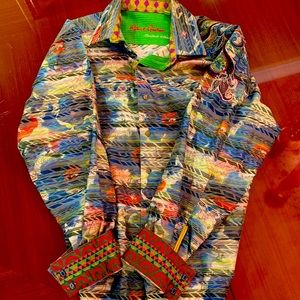Robert Graham Limited Edition, 2X, button down long sleeve, multi color.